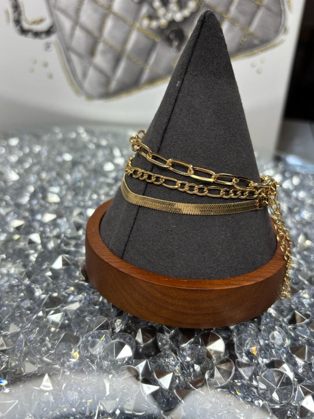 Gold tone Chain stackable Bracelet Set - Picture 7 of 7
